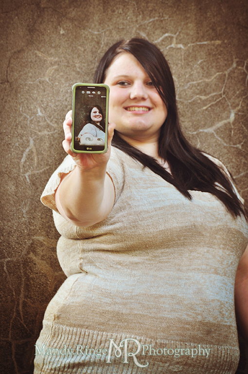 Teen girl taking a selfie with her cellphone // Senior Photos // Fabyan Forest Preserve - Batavia, IL // by Mandy Ringe Photography