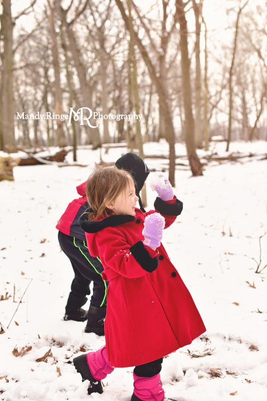 Brother and sister snow day photos // Fabyan Forest Preserve - Geneva, IL // by Mandy Ringe Photography
