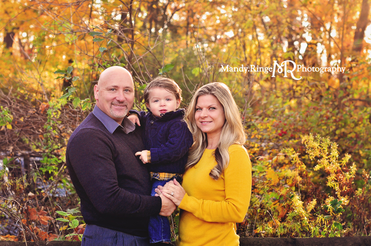 Fall family portraits // Fall foliage, wooden fence // Delnor Woods - St Charles, IL // by Mandy Rnige Photography