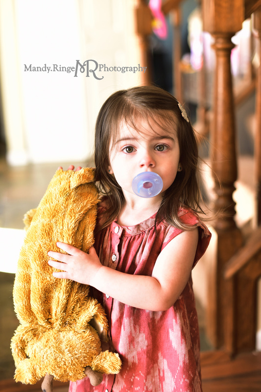 Girl's 2nd birthday portraits // Lifestyle portrait, client's home // St. Charles, IL // by Mandy Ringe Photography