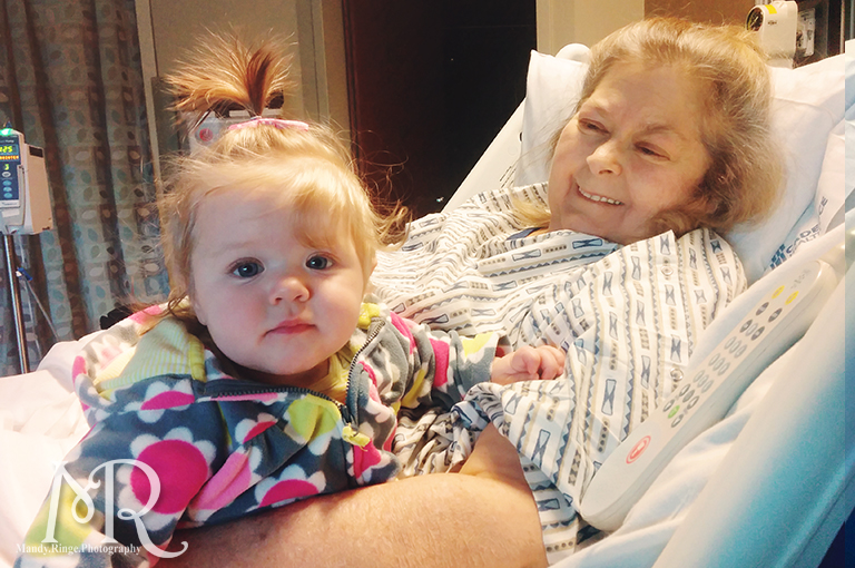 Baby girl with her grandma in the hospital. Grandma was terminally ill with cancer // Delnor Hospital // St Charles, IL // by Mandy Ringe Photography