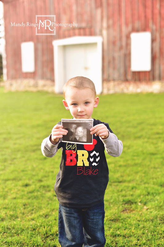 Maternity portraits // rustic barn, big brother, family of three // Leroy Oakes - St. Charles, IL // Mandy Ringe Photography