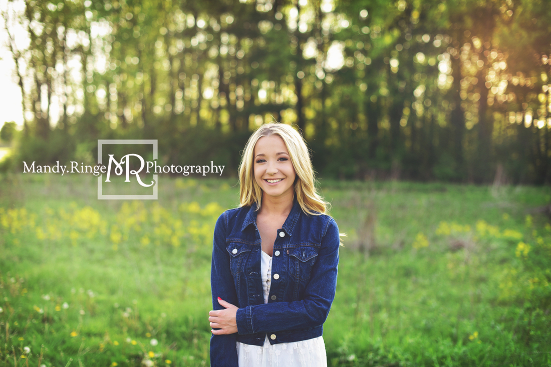 Teen girl senior portraits // outdoors, trees, backlighting // Leroy Oakes - St. Charles, IL // Mandy Ringe Photography