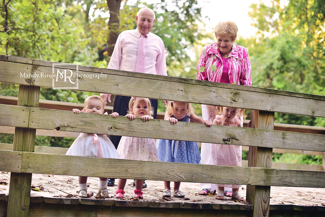Extended family portraits // outdoors, bridge, forest // South Elgin, IL // by Mandy Ringe Photography