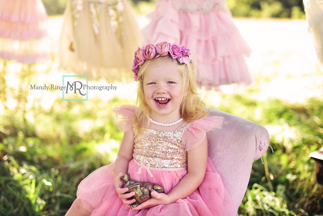 Princess for a day mini sessions // wash day, fancy dresses, frog prince, outdoors, clothesline, washtub // St. Charles, IL // by Mandy Ringe Photography